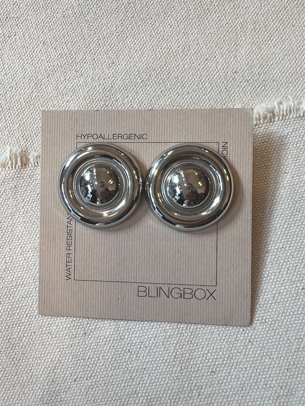 Blingbox Cresent Earrings in Silver