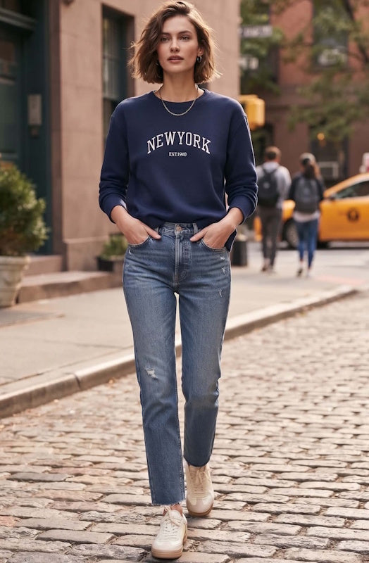 NY Sweater in Navy