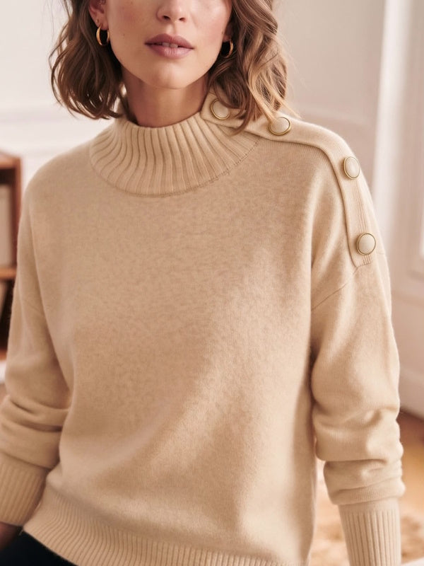 Button up Knit in Beige