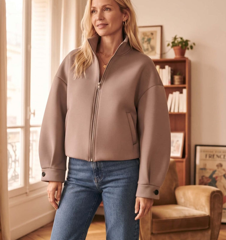 Scuba Bomber Jacket in Nude