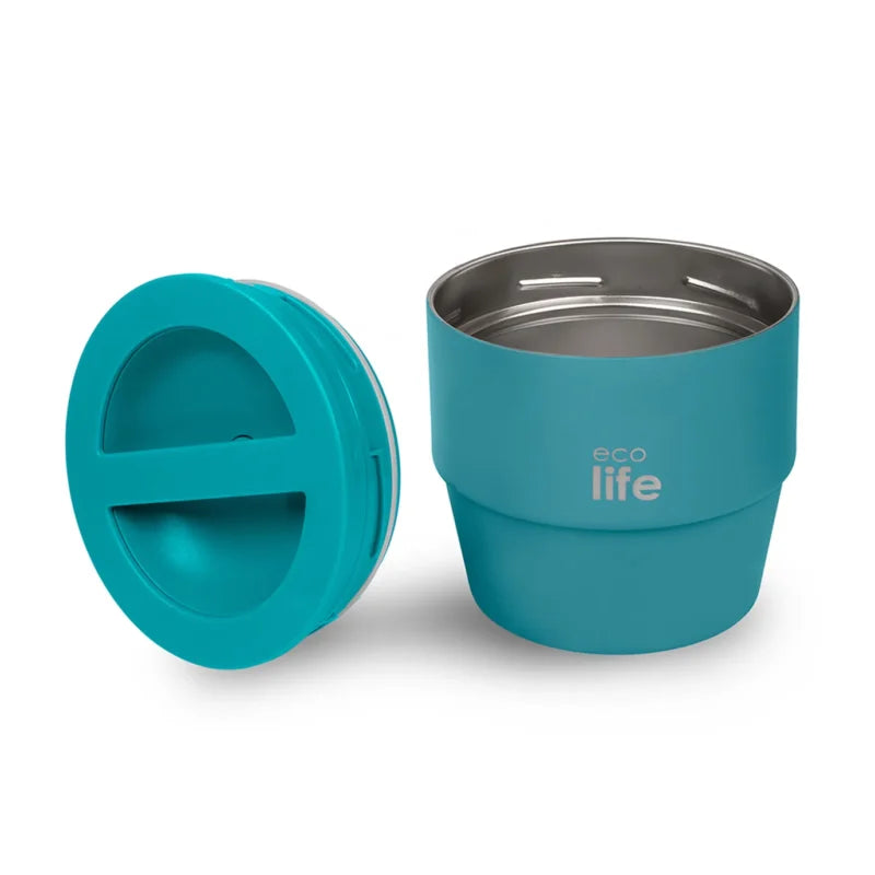 Ecolife Στρογγυλό Θερμός Φαγητού 750ml Πετρόλ