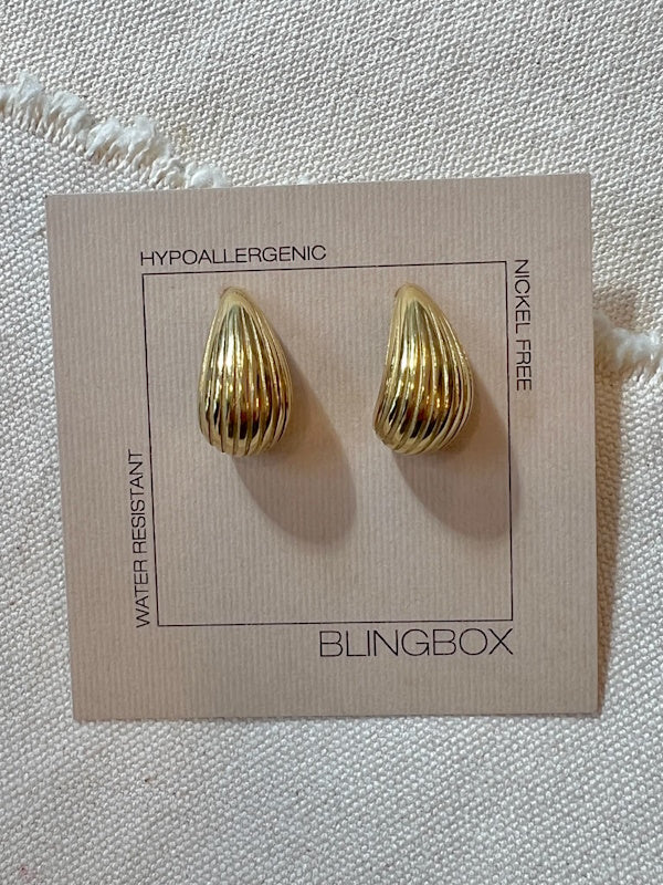 Blingbox Droplet Ripple Earrings