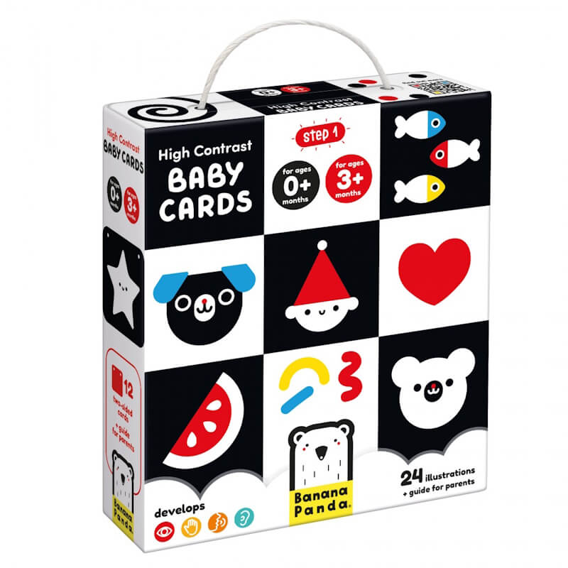 Banana Panda HIGH CONTRAST BABY CARDS 0M+ 3M+