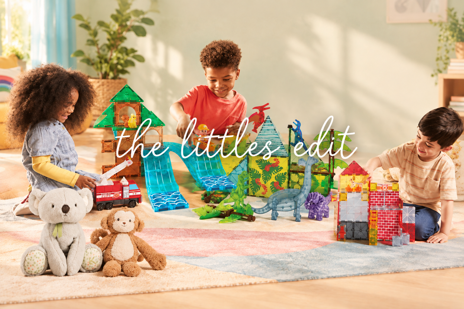Kids banner with "the littles edit" in white cursive
