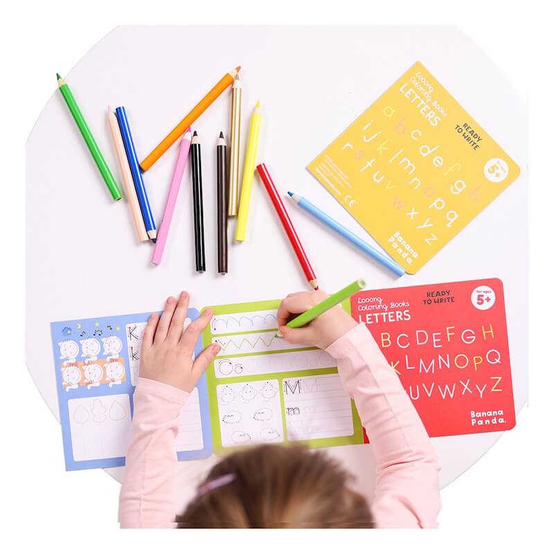 Banana Panda LOOONG COLORING BOOKS READY TO WRITE NUMBERS 5+