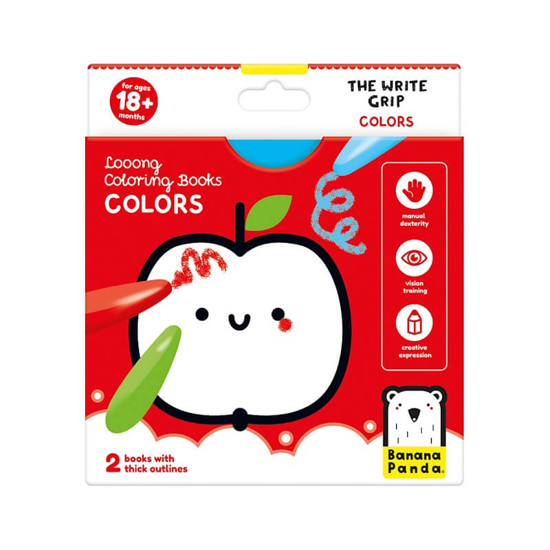 Banana Panda LOOONG COLORING BOOKS THE WRITE GRIP COLORS 18M+