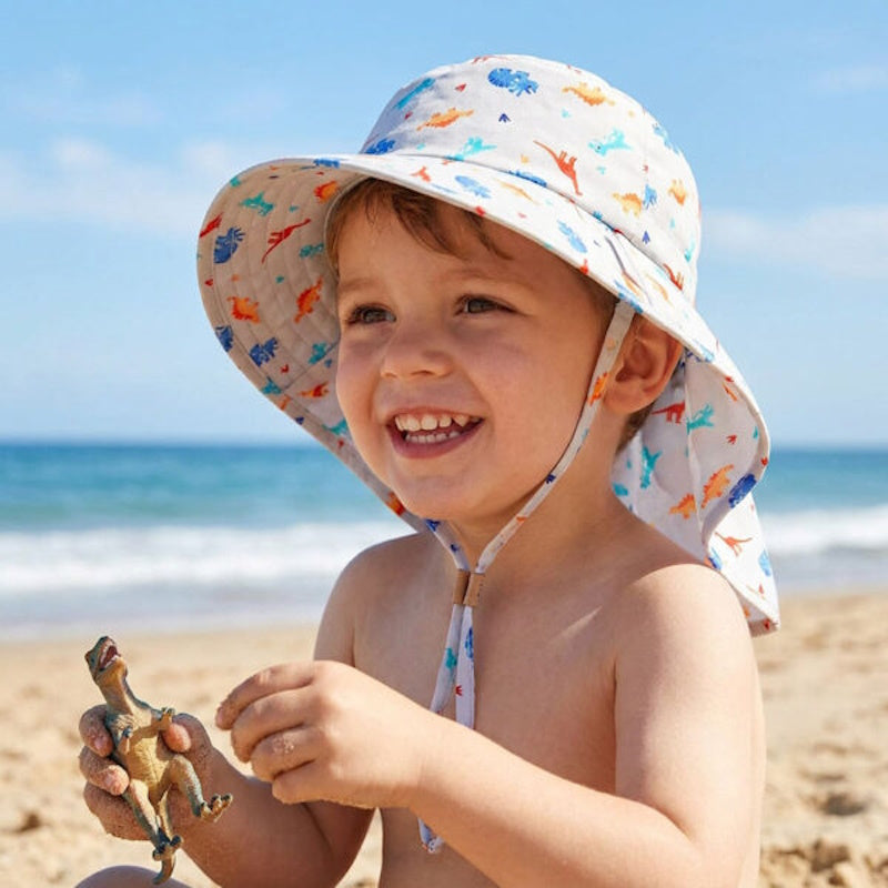 Flapjack Cape Sunhat UPF50 – Multi Dino