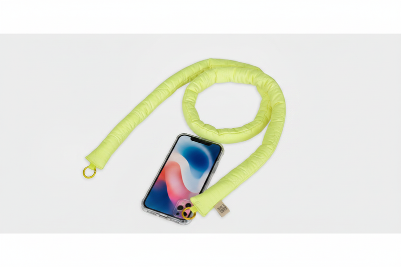 Neon Yellow Phone Strap with Phone