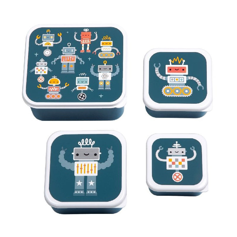 A Little Lovely Company - 4 Lunch & Snack Boxes Robots