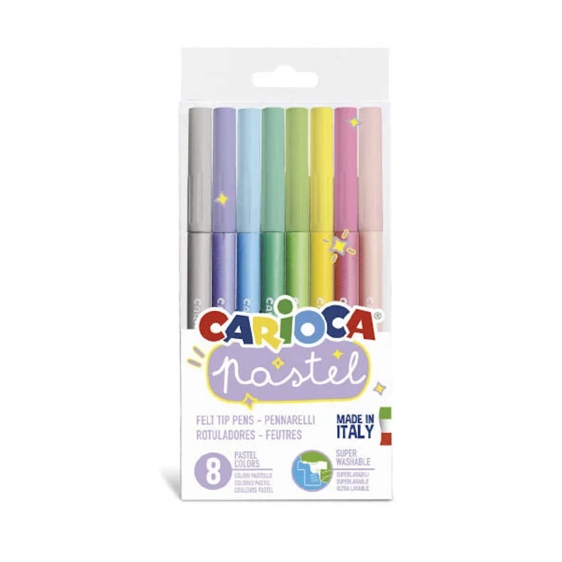Carioca Μαρκαδόροι Ζωγραφικής Σετ 8 Τεμ. Pastel Fine Tip