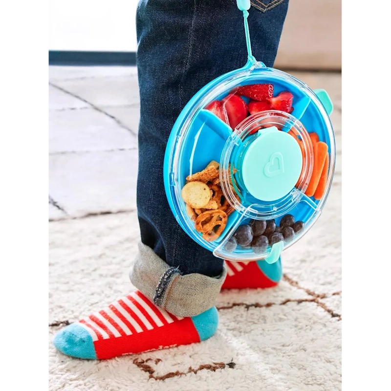Munchkin Snack Wheel Πλαστικό Παιδικό Δοχείο Φαγητού Γαλάζιο
