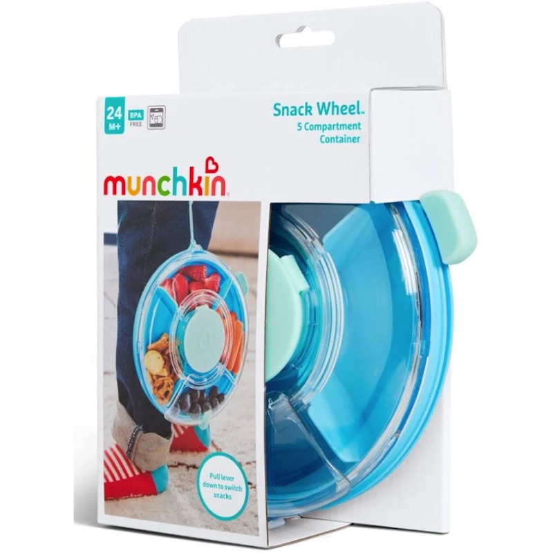 Munchkin Snack Wheel Πλαστικό Παιδικό Δοχείο Φαγητού Γαλάζιο