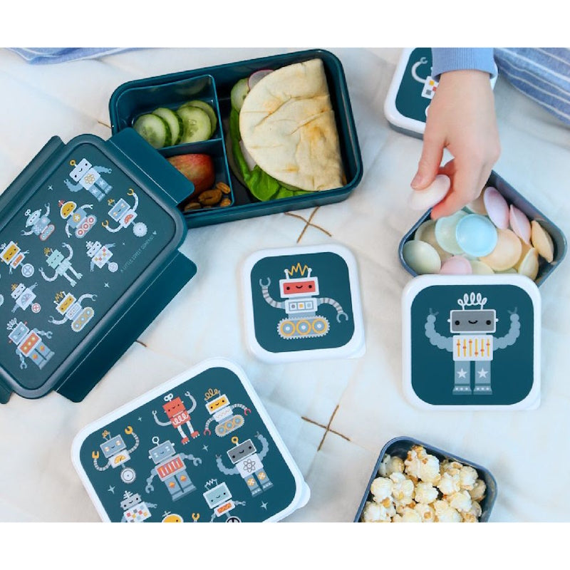 A Little Lovely Company - 4 Lunch & Snack Boxes Robots